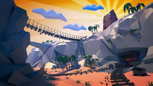 Low poly desert canyon preview image